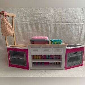 Gently Used Barbie 3 Piece Ultimate Kitchen, Needs Batteries